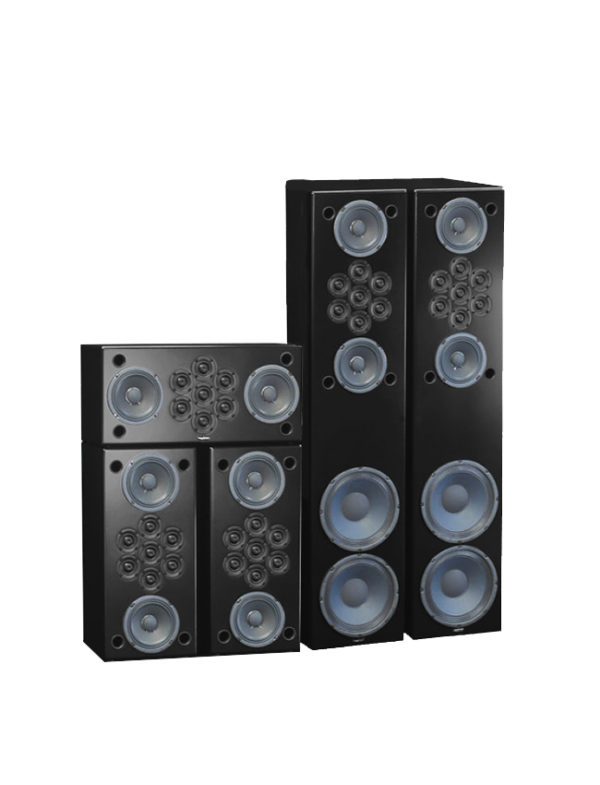Black Double Impact Theater Speakers Package