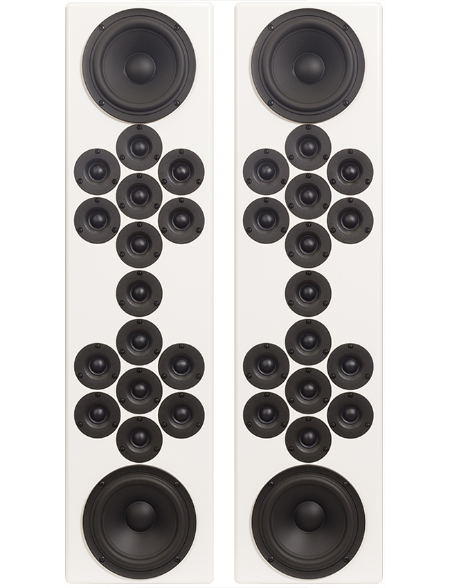 White Tekton Design Encore Monitor HiFi Loudspeakers - front pair